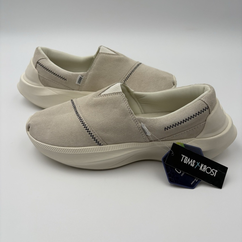 TOMS x KROST Alpargata Gamma Egret‎ Suede Women's 9.5 Slip On NWT